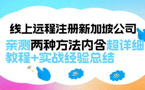 线上远程注册新加坡公司，亲测两种方法内含超详细教程+实战经验总结