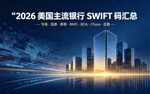 2026 年美国主流银行 SWIFT 码汇总：华美、国泰、摩根、BMO、BOA、Chase、花旗 BIC 代码全收录
