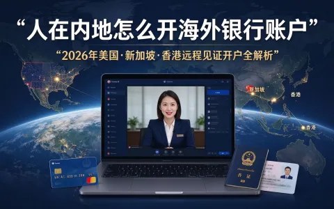 国庆不出国，人在内地怎么开海外银行账户？2026 年美国、新加坡、香港远程见证开户全解析
