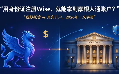 最新！用身份证注册 Wise 就能拿到摩根大通账户？2026 年虚拟托管与真实开户区别，及真实摩根账户办理教程