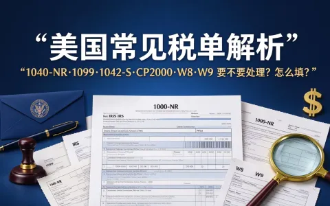 美国常见税单解析：1040-NR、1099、1042-S、CP2000、W8、W9到底要不要处理？非居民怎么填（2026年）