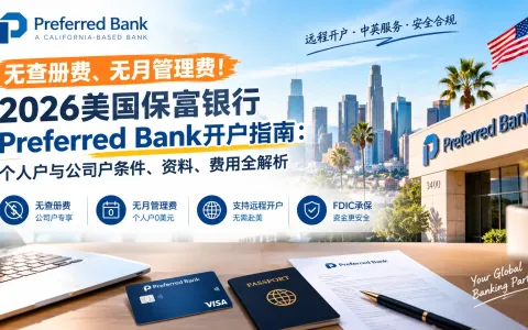 无查册费、无月管理费！2026美国保富银行Preferred Bank开户指南：个人户与公司户条件、资料、费用全解析